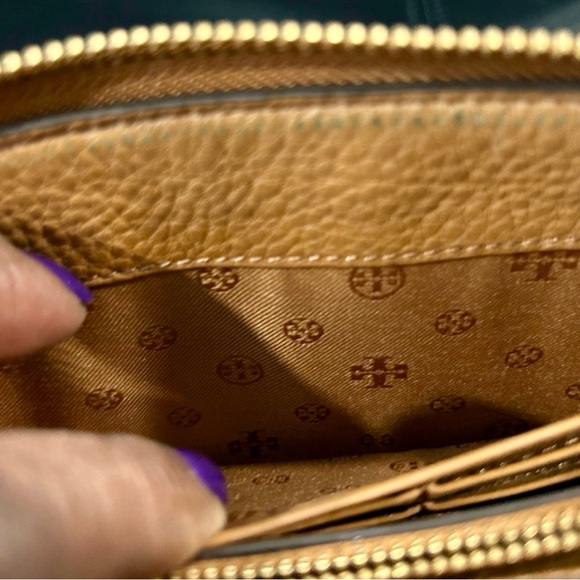 Tory Burch Camel Leather Zip Wallet - Picture 6 of 7